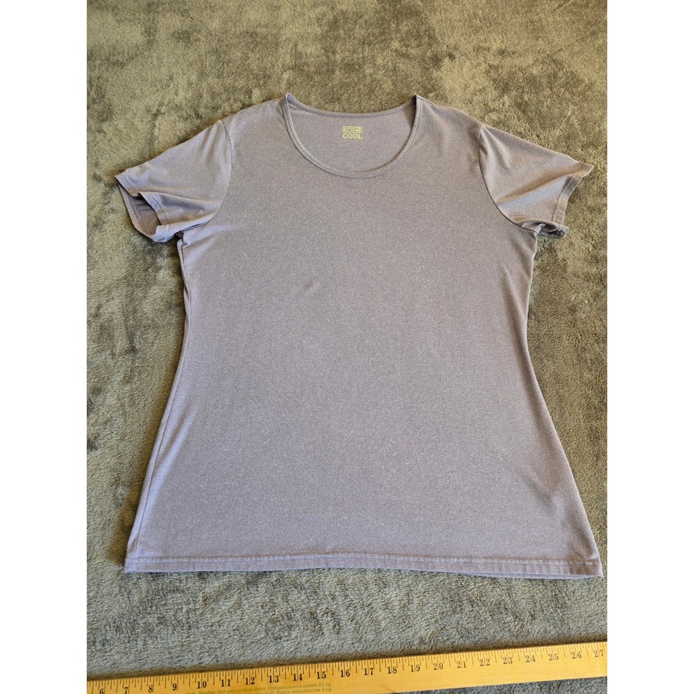 32 Degrees Sleep Tee Women XL Purple Good Heathered Short Sleeve Scoop Neck